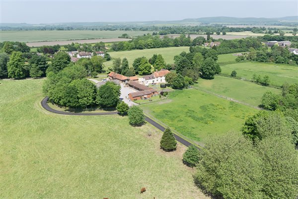 View from the air Tichbornes Farm Cottages