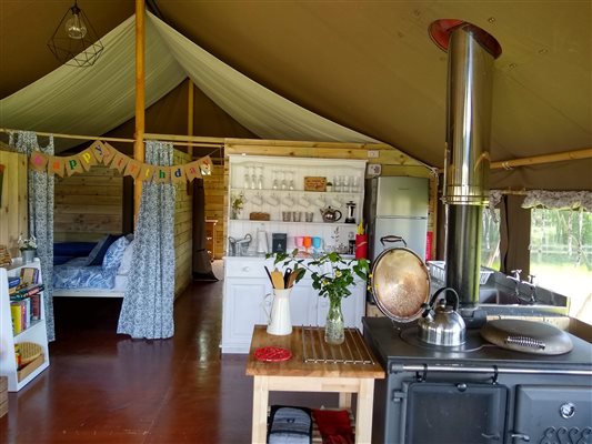 safari tent kitchen