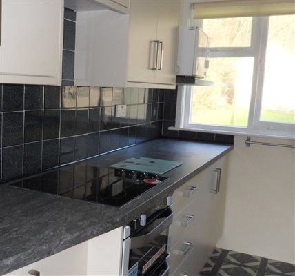 Kitchen, showing fitted hob  oven. 