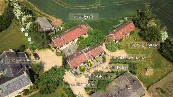 Aerial View Of Beeches Farmhouse Country Cottages & Rooms