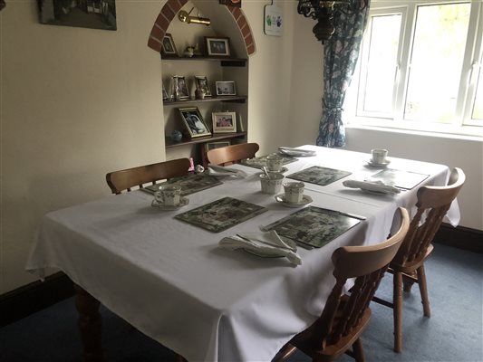 Dining room at Forda Farm Bed and Breakfast on the N.Devon and N.Cornwall border, EX22 7BS.