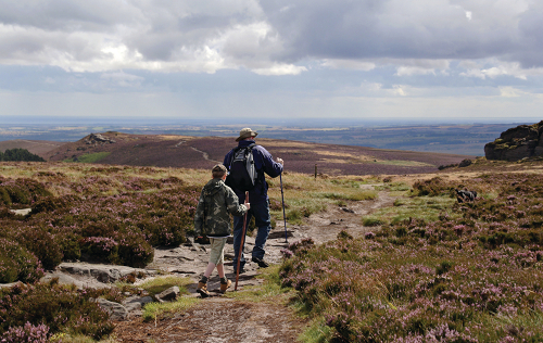 Walking across moorland