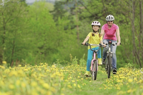 Riding down an offroad path