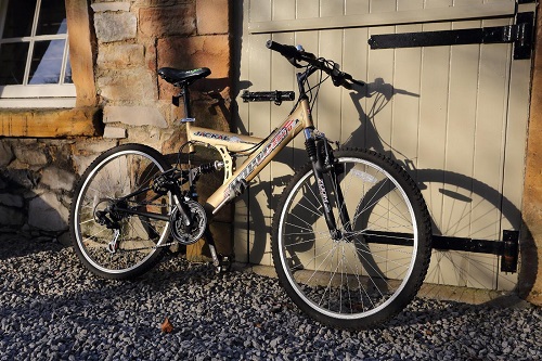 Bike leaning against a wall