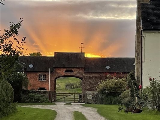 Sunset over arch