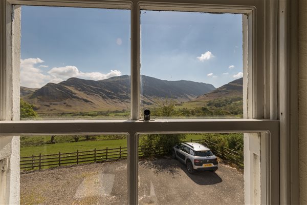 view from cottage bedroom