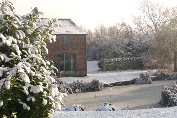 The Pond frozen over 