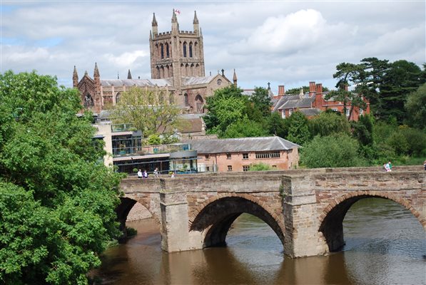 Hereford Cathedral and old bridge