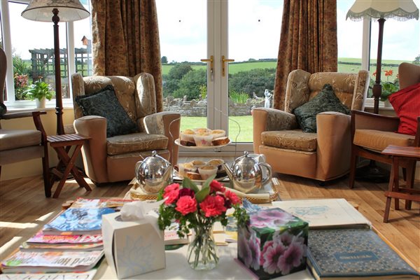 Conservatory lounge at West Down B&B Guest House