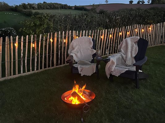 country escape with fire pit
