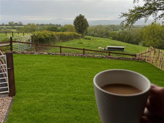Morning drink in the countryside