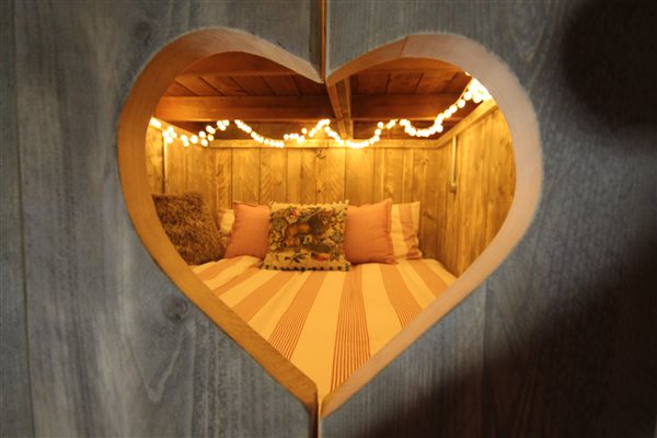 glamping cabin bed