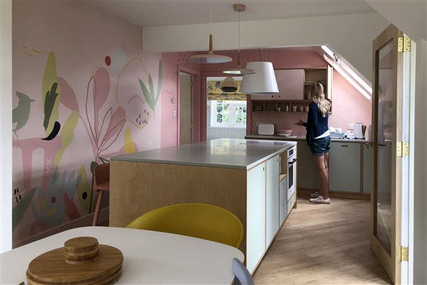 Skylark Lodge Designer Kitchen pink 