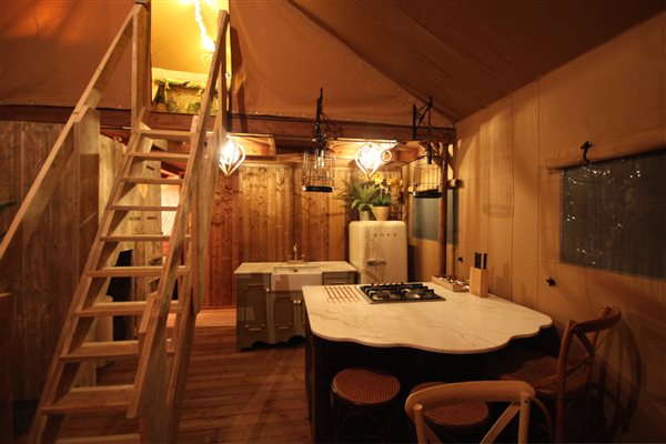 luxury glamping kitchen secret escape