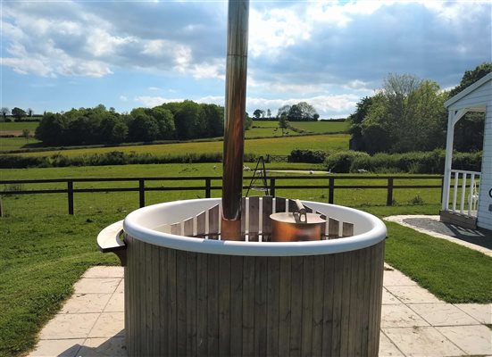 private wood fired hot tub