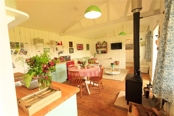 glamping cabin kitchen