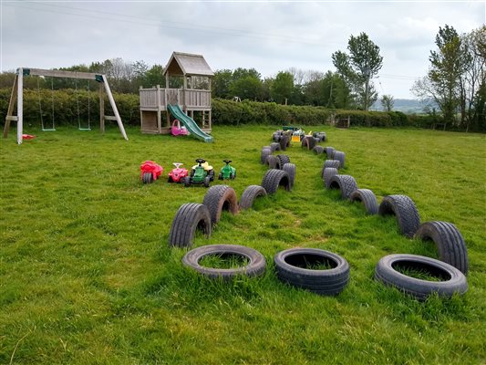 children's play equipment on the farm