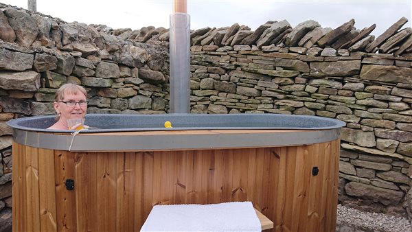 relax in a secluded hot tub