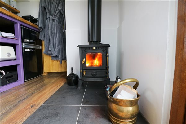 log burner for cosy evening in