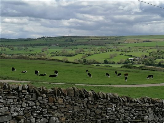 views across open countryside