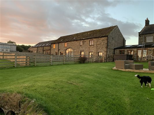 sunset on the cottages