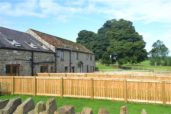 view looking west over cottage gardens