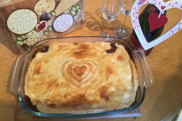 Why not put your feet up and order a home made steak and kidney pie