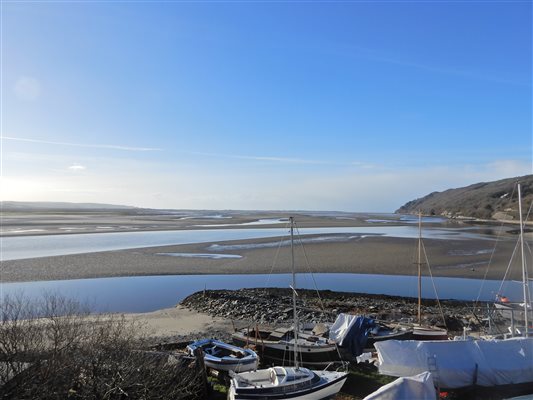 Estuary opening out to Cardigan bay