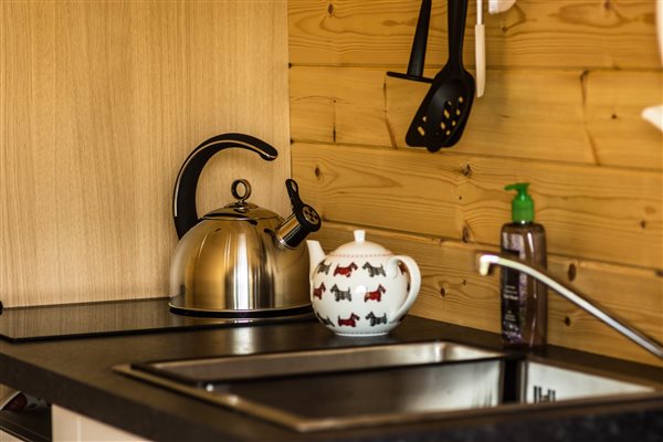 glamping pod kitchen