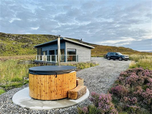 Loch side private wood fired hot tub