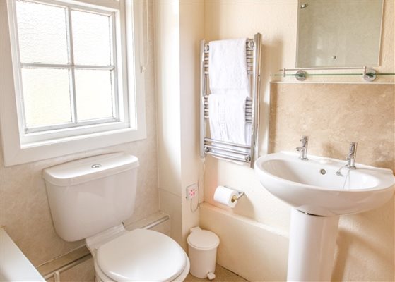 Lodge Downstairs Bathroom shower over bath