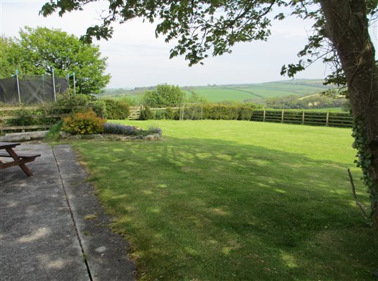 Garden and trampoline