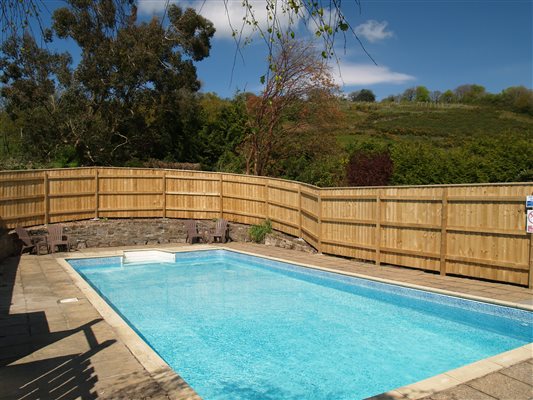 Heated outdoor swimming pool