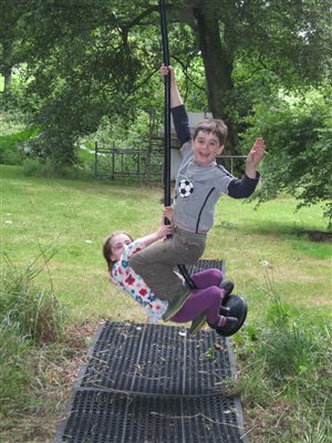 Zip wire in the garden