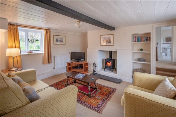 Living room with woodburning stove