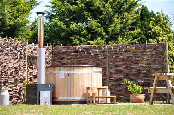 Wood fired hot tub