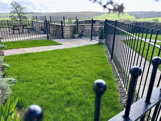 Enclosed garden with 1.2m railings