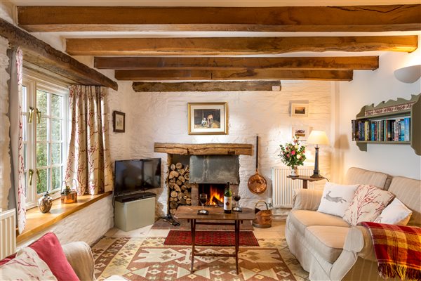 Hollyhock livingroom with an open fire