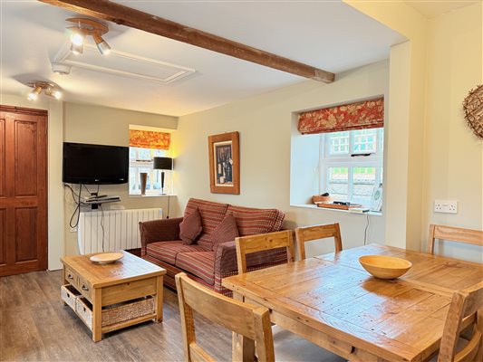 Dining area and living room