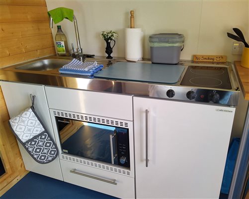Kitchenette in glamping pod Kitchenette in glamping pod