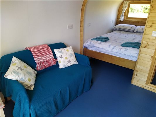 accommodation, glamping, sofa, bed, glamping pod, essex