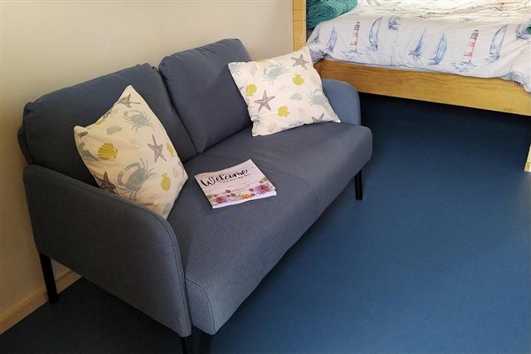 Oyster catcher sofa with cushions and bed Oyster catcher sofa with cushions and bed
