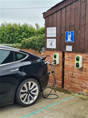 Electric car charger on site
