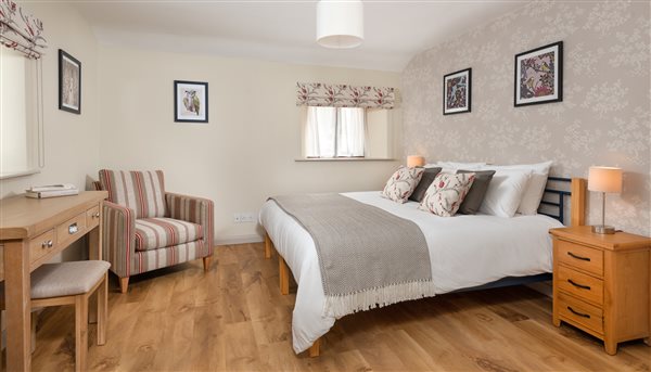 downstairs bedroom in holiday cottage