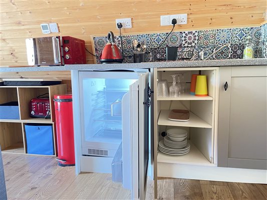 Kitchen area  at Mosedale End Farm Glamping Pod