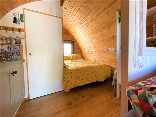Double Made up Bed at Mosedale End Farm Glamping Pod