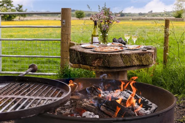 Fire Pit with Pizza Oven at Mosedale End Farm