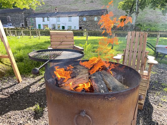 Why dine out when you can cook on the fire pit