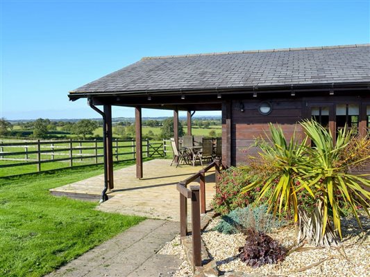 Front of cabins with a veranda