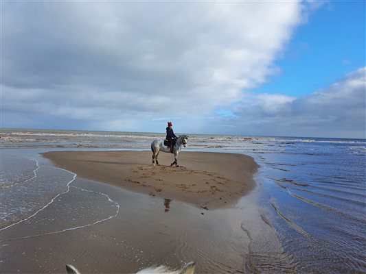 riding on the beach